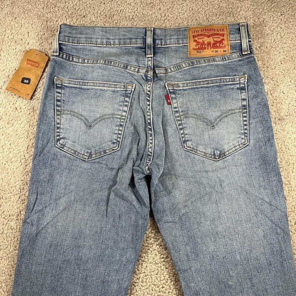 Levis 511 Jeans Mens Sz 30x30 Fit 30x29 STRETCH Light Wash RARE 